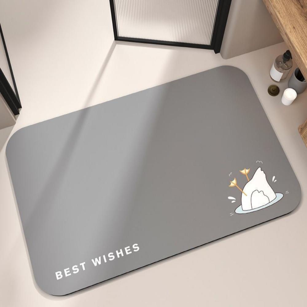 Cute Animal Design Doormat Diatom Mud Pad for Home Decor Water-filtering Mat Pad for Entrances of Toilets Bathrooms Kitchens