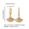 1 Pair Simple Sector Zirconia Dangle Earrings for Women Golden Earring Jewelry Wedding Party Accessories