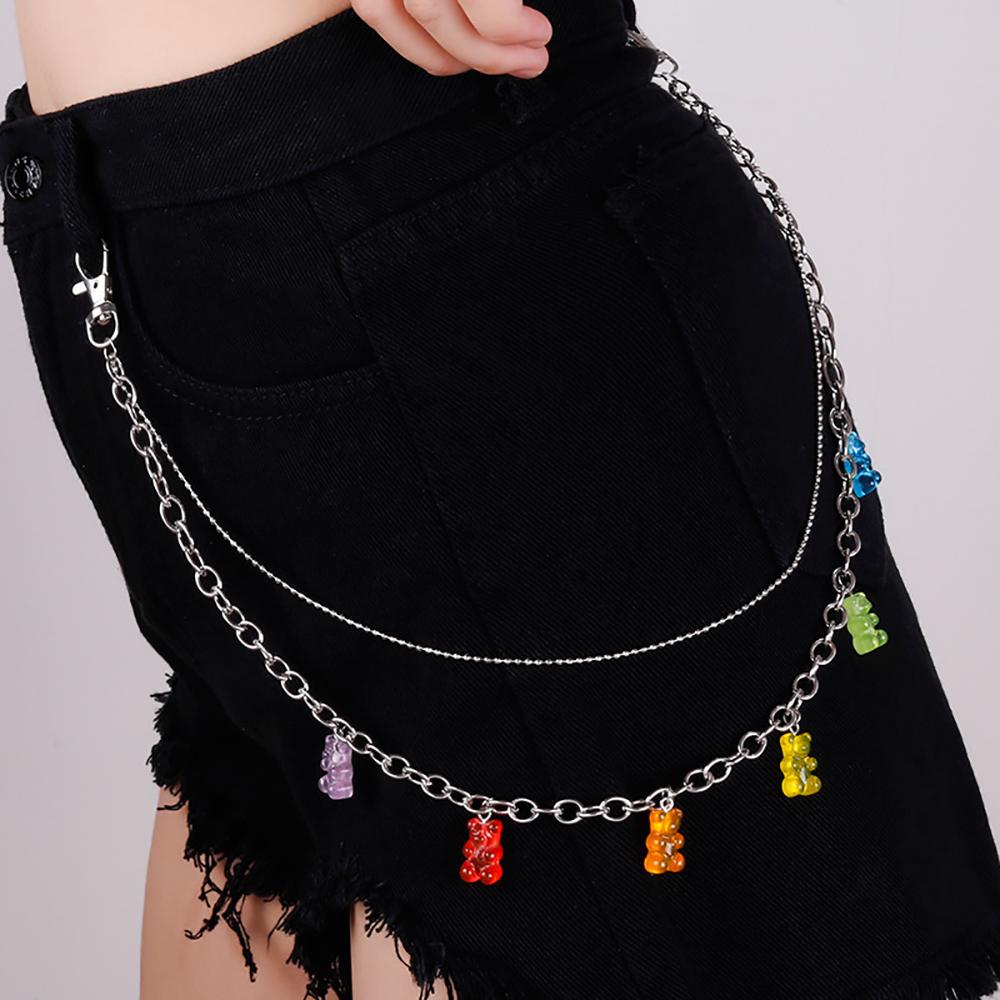 Punk Simple Hip Hop Student Girl Zinc Zinc Alloy Belt Chain Jewelry Gift Jeans Chain Bear Waist Chain