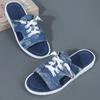 Fashion Women Canvas Sandals Breathable Summer Slippers Lace Up Open Toe Ladies Faux Denim Flat Shoes Zapatos Mujer