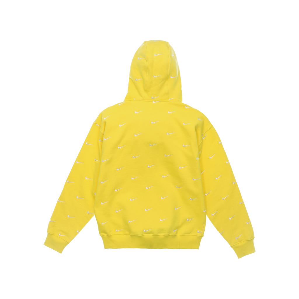 Nike NRG All Over Swoosh Logo Hoodie Chrome Yellow/White Men Streetwear CJ8907-703