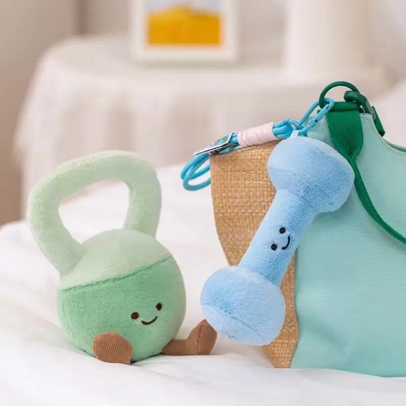 16/20cm simulation dumbbell kettlebell stuffed plush toy figurine cartoon anime cute pillow children's birthday gift fun doll