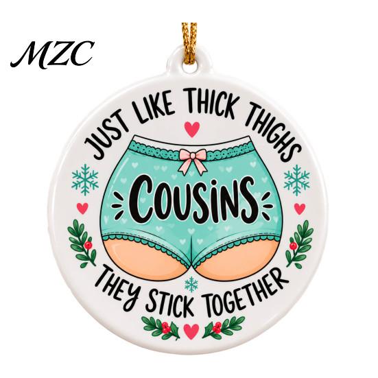 Winter Celebration Room Decor Funny Friendship Christmas Pendant, Durable Acrylic Hanging Ornament, Creative Xmas Gifts for Tree Decorative