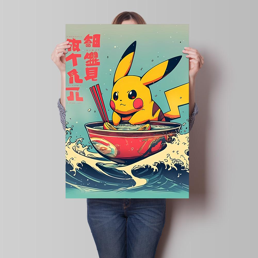 Canvas Poster Pokemon Pikachu Cartoon Picture Lasting Colors Children Gifts Classic Home Living Room Walls Decorative Painting