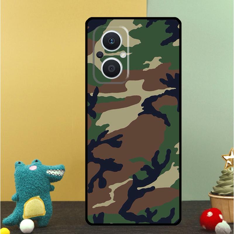 Military Army Camouflage Pattern Case For OPPO Reno 15 Pro 15F 10 11 12 13 13F 14 14F 8 7 Lite 8T OPPO Find X9 X8 X6 Pro Cover