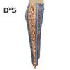 Женские брюки в этническом стиле с цветочным принтом, длинные расклешенные брюки в стиле ретро, ​​высокоэластичные сексуальные повседневные брюки, уличная одежда