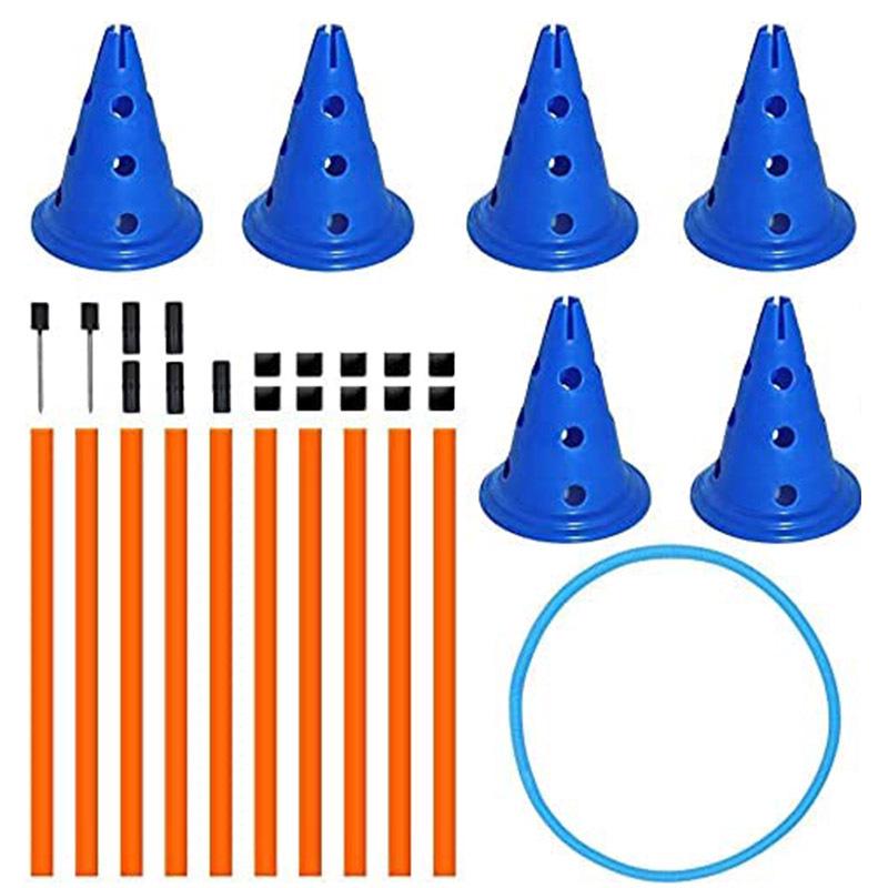 Dog Agility Training Set: Jump Ring, Bar, and Weaving Poles