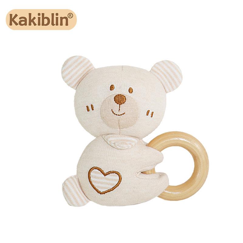 Kakiblin Органический хлопок и бук детский прорезыватель-погремушка