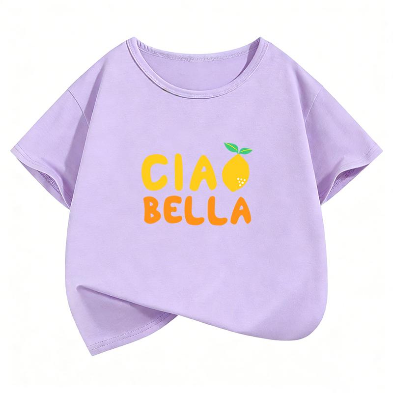 Графические футболки Ciao Bella Лимон Харадзюку с коротким рукавом для детей Мальчиков Девочек Повседневный Топ Футболка Лето Весна