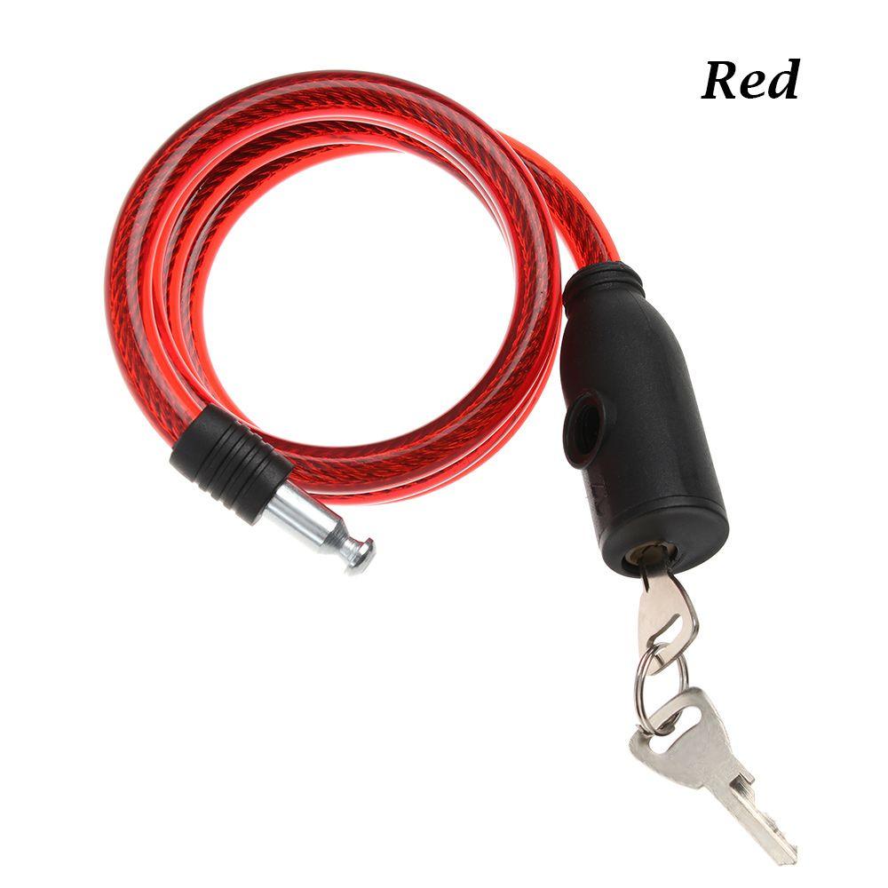 Chain Cable Anti-Theft Steel Spiral Cable Bike Accessories Scooter Safety Bicycle Lock With 2 Keys