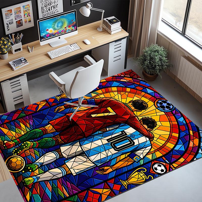 Lionel Messi Pattern Rug, Indoor/Outdoor Mat, for Picnic, Gameroom, Bedroom, Office, Living Room, Home Decor Carpet, Birthday Gift