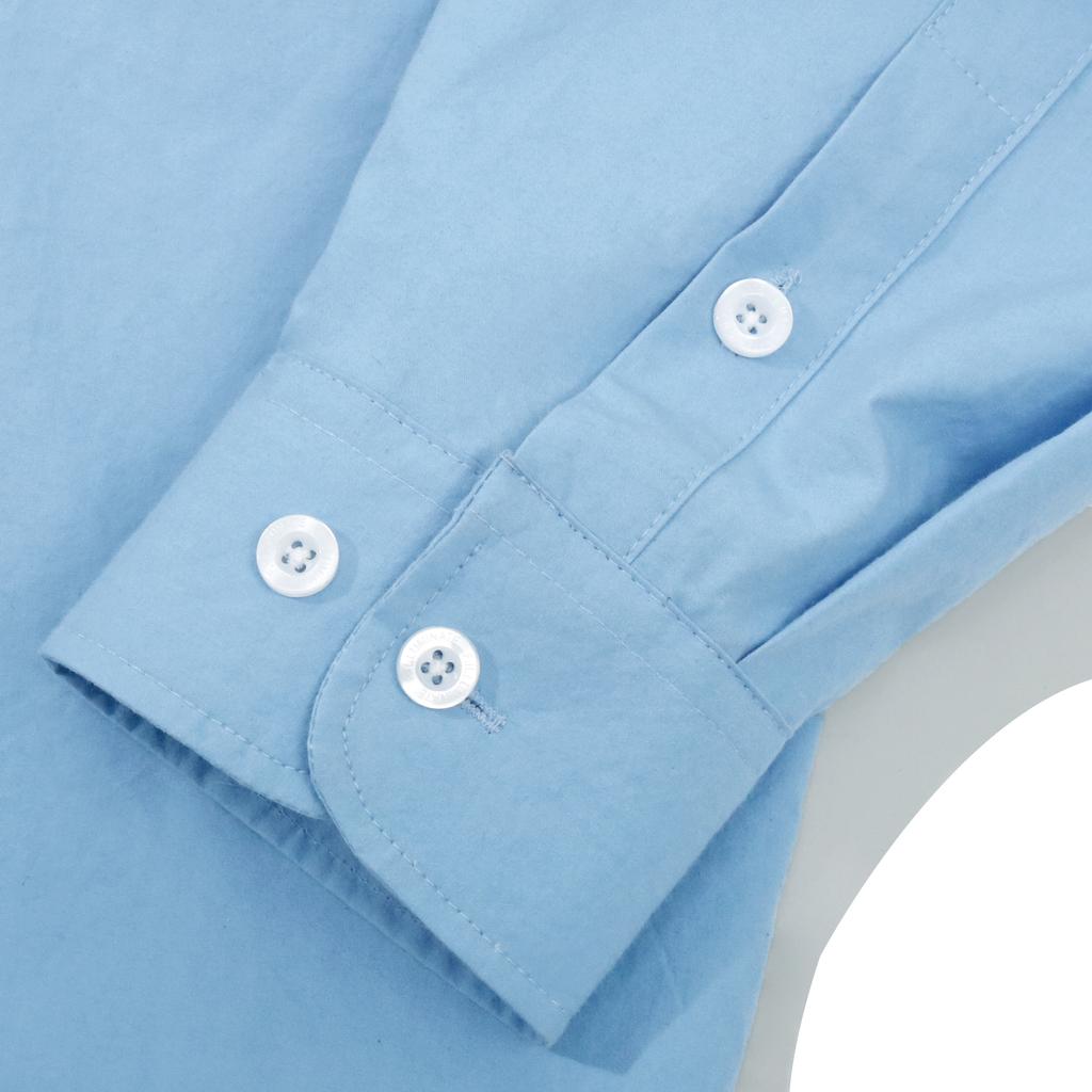 FILLUMINATE Oversized Comfort Cotton Shirt - Sky Blue