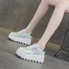 Little White Shoes Thick Sole Inner Height Increase Women's 2025 New Retro Casual Fashion Sports Comfortable Female Student Board Shoes