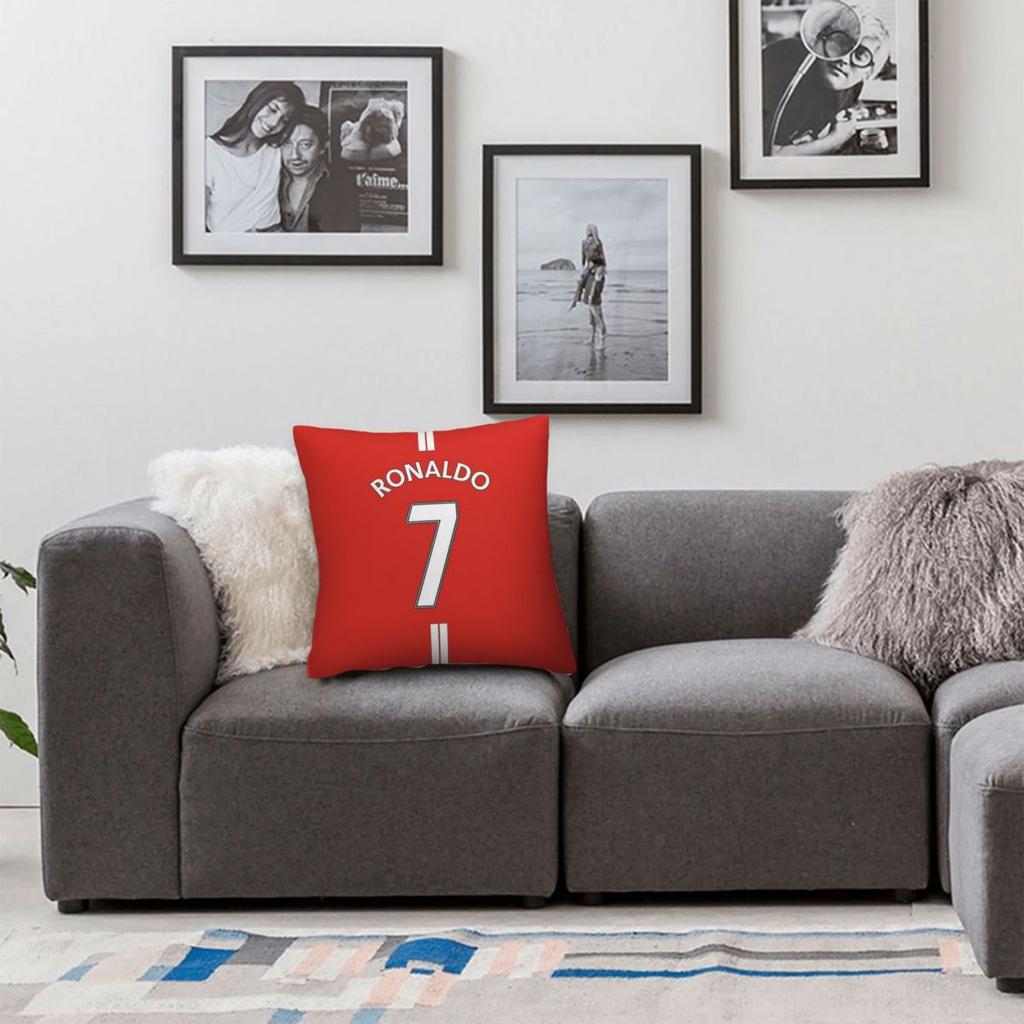 Cristiano Ronaldo Cr7 Square Pillowcase Polyester Linen Velvet Printed Zip Decorative Pillow Case Room Cushion Cover 18"
