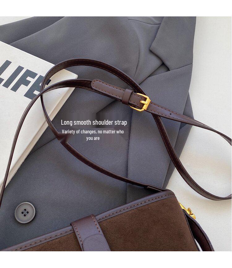 Sleek Women's Frosted Bucket Bag: Autumn/Winter, Large Capacity, Single Shoulder, Crossbody, Chic Handbag, Underarm Small Bag.