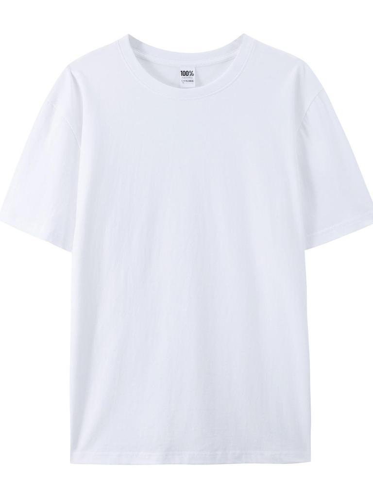 Унисекс футболка из 180г гребенного хлопка с круглым вырезом: Свободный крой, Однотонный, Короткий рукав, Готов к печати.