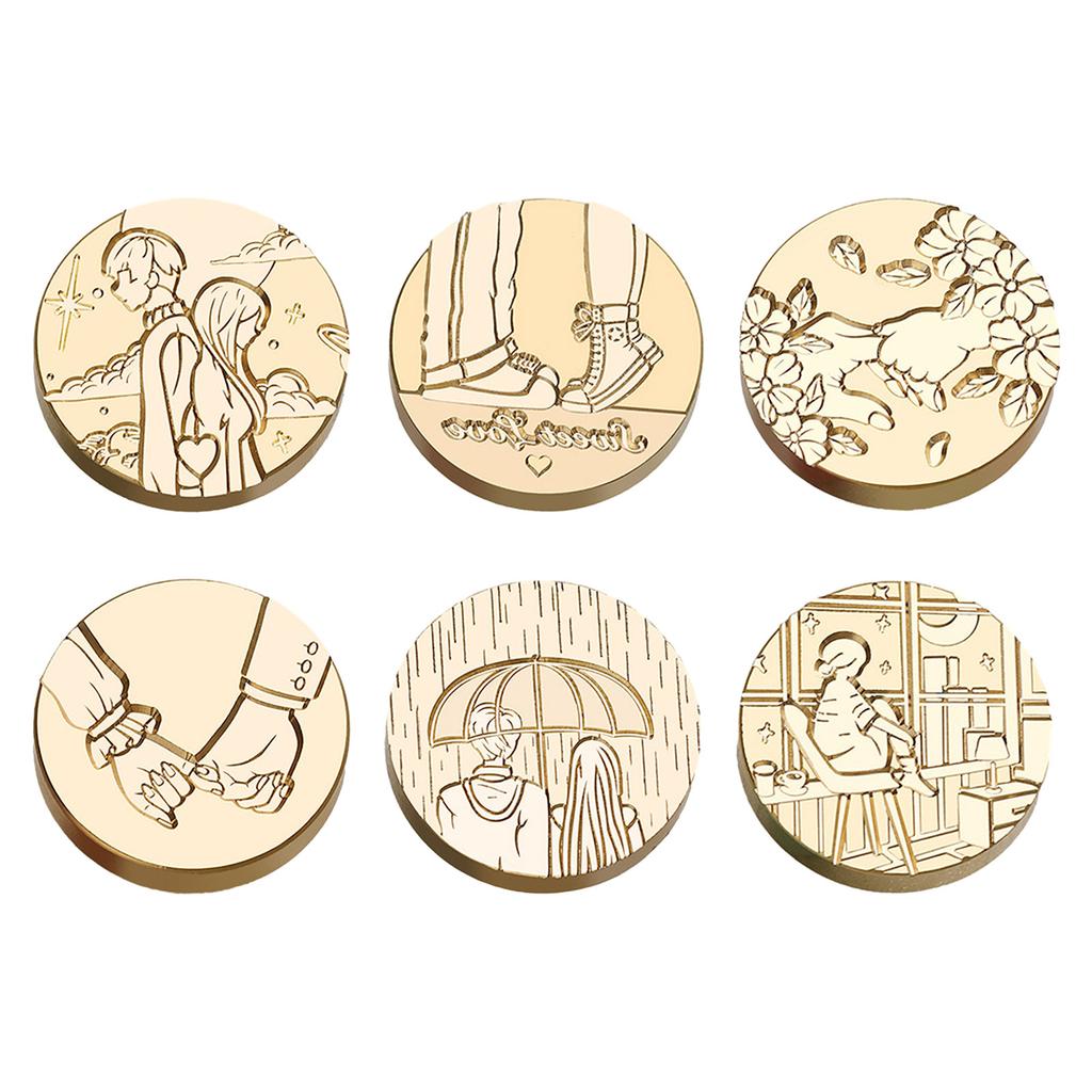 Wax Seal Stamp Head for Seal Envelope Invitation Scrapbooking Round Wax Seal Stamp Head Replacement Brass Stamp Head