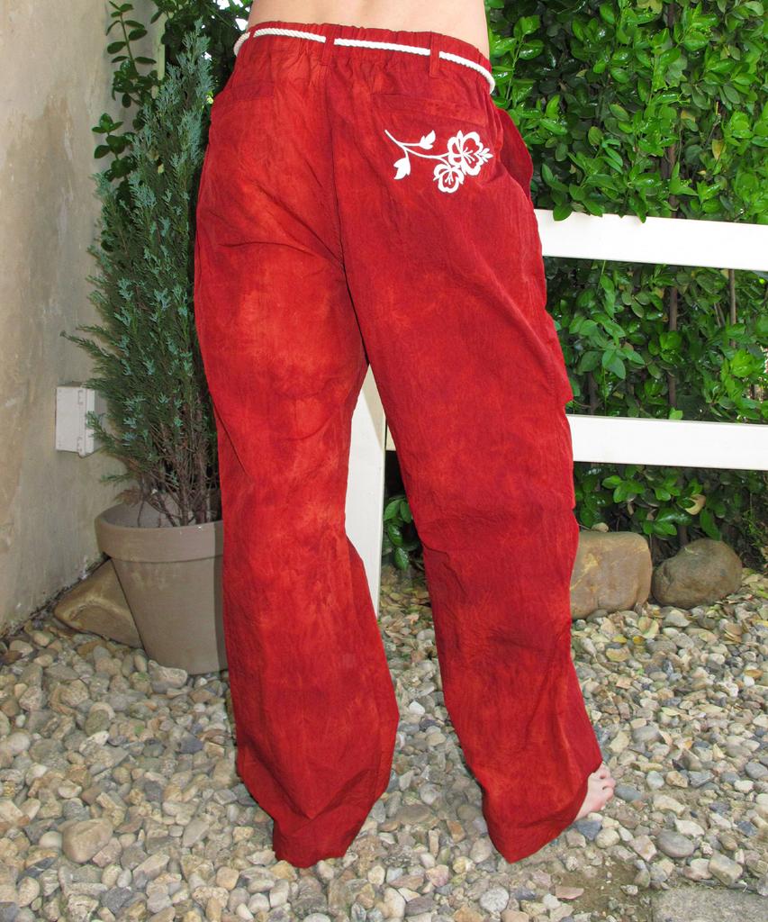 CENTAUR.KR Tie-Dye Nylon Banding Pants_Red
