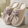 Тапочки из хлопка с бабочкой и узлом для женщин на осень и зиму, толстая подошва, нескользящие и теплые, милые домашние тапочки для родов
