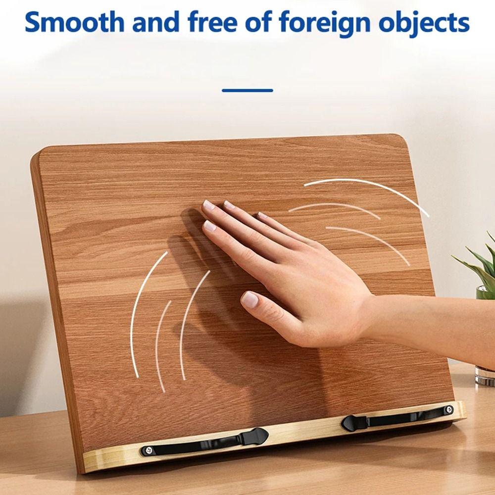 Adjustable Angle Wooden Reading Stand Multi-Position Support Reading Rest Tablet Note-taking