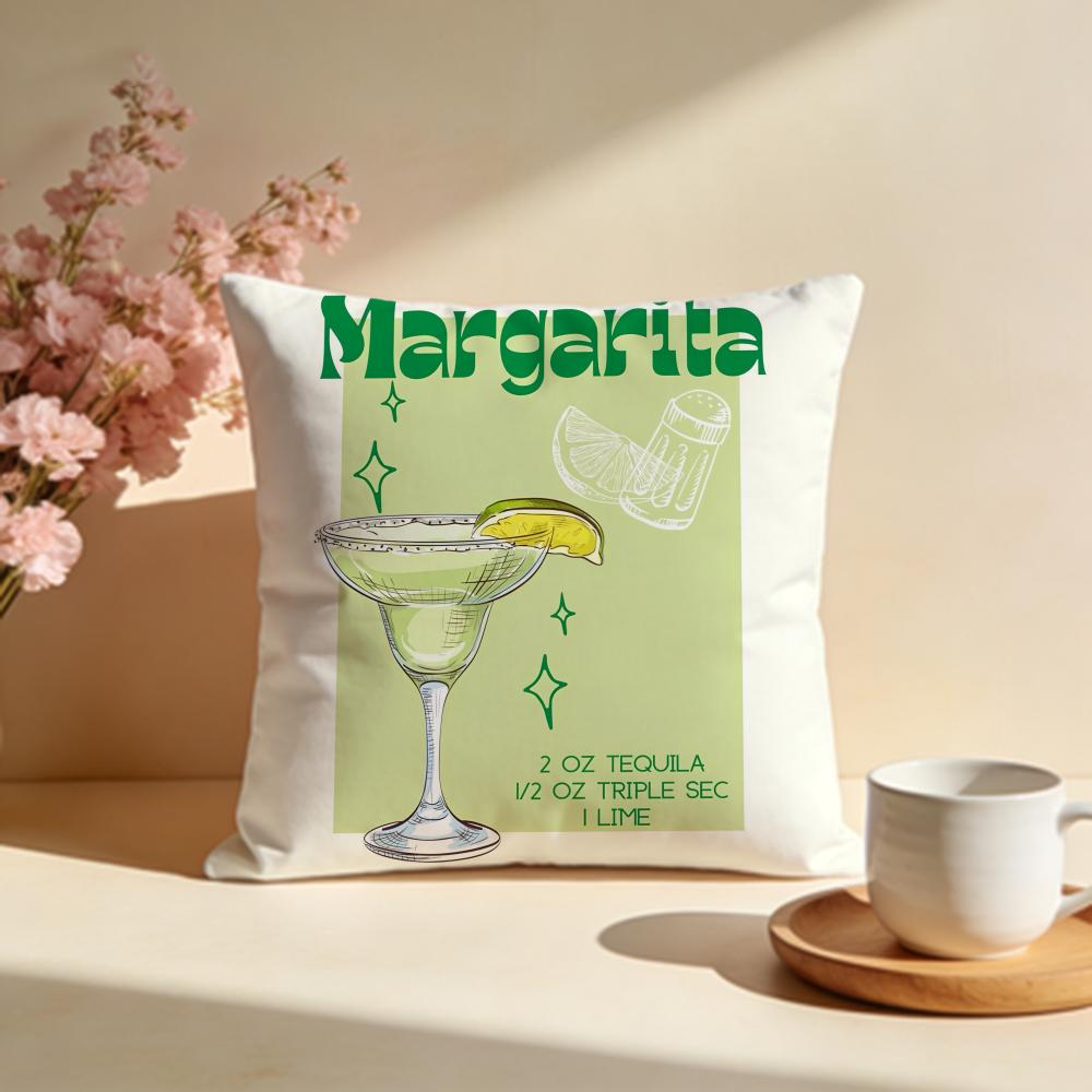Hot MMargarita Cocktail Arted Cushion Cover Stylish Washable Pillow Cover Ideal for Couch Bedroom Car Decoration