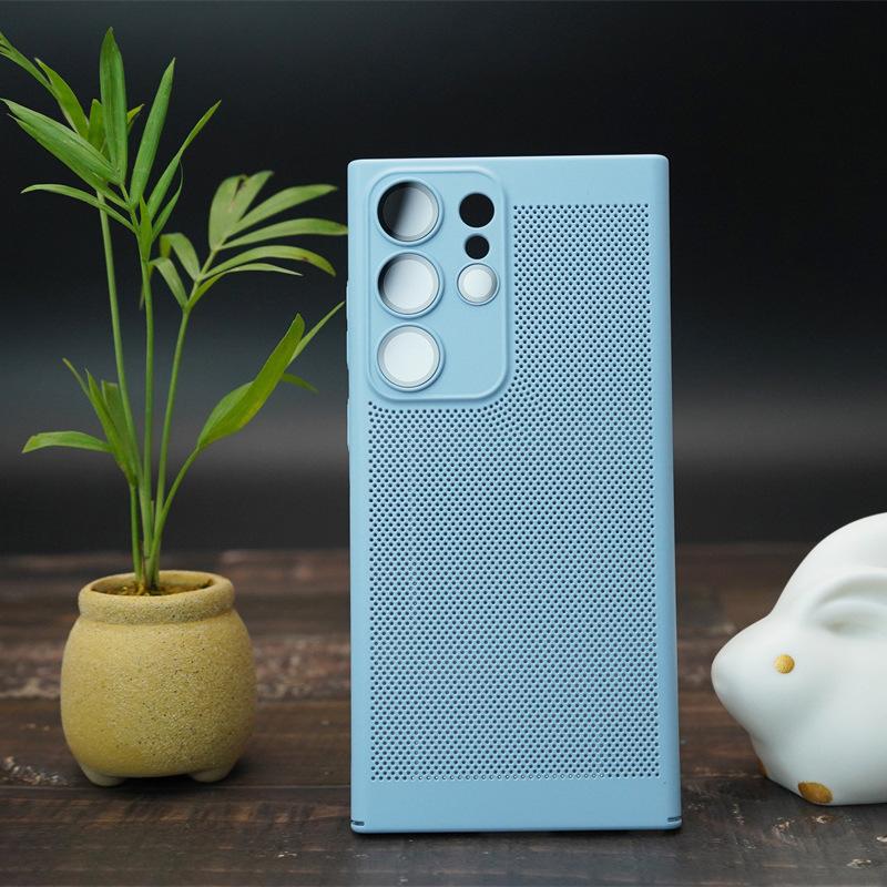 Breathable Heat Dissipation Mesh Case Suitable for Samsung S24 Ultra Comes with Lens Film Mobile Phone Case NOTE20 Full Inclusive Protection Case