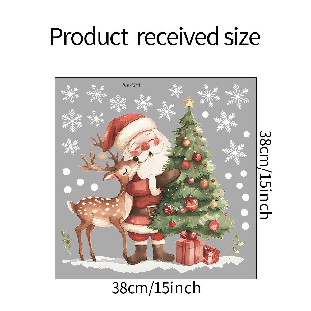 Christmas Decorations Santa Elk Glass Windows and Windows Landscaping Window Stickers Uv Static
