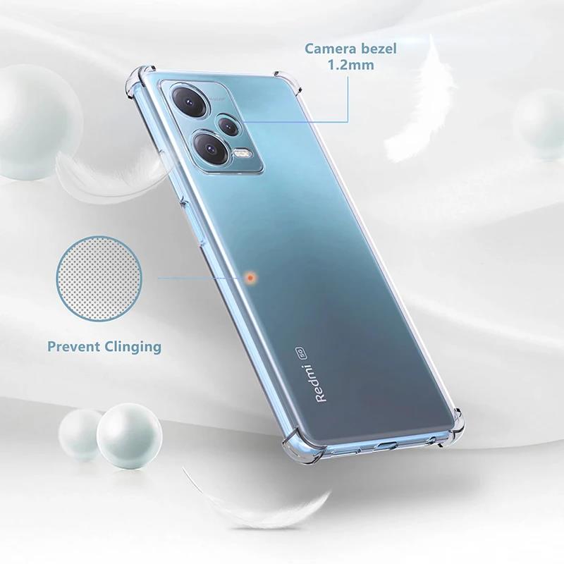 Ударопрочный прозрачный силиконовый мягкий чехол для Xioami Redmi Note 13 12 12S 12T 11 11E 11T 10 Pro Plus Turbo Speed Cover Redmi 13C 12C