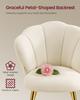 VASAGLE Dining Chair, Petal Shaped Backrest, Upholstered Velvet, Steel Legs