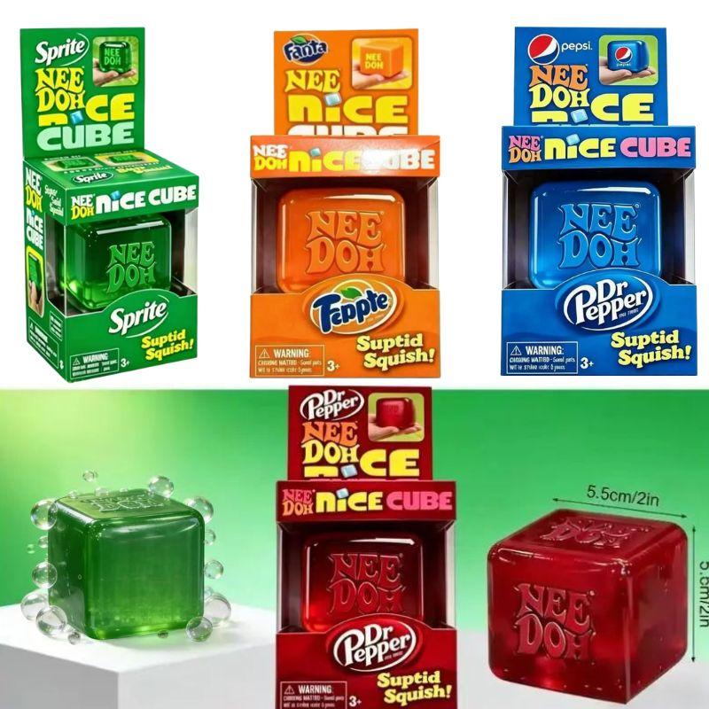 .Dr Pepper X Nee Doh Nice Cube Сквиши Игрушка для снятия стресса Мягкий сжимаемый кубик-фиджет Подарок для взрослых Игрушка для снятия тревожности!