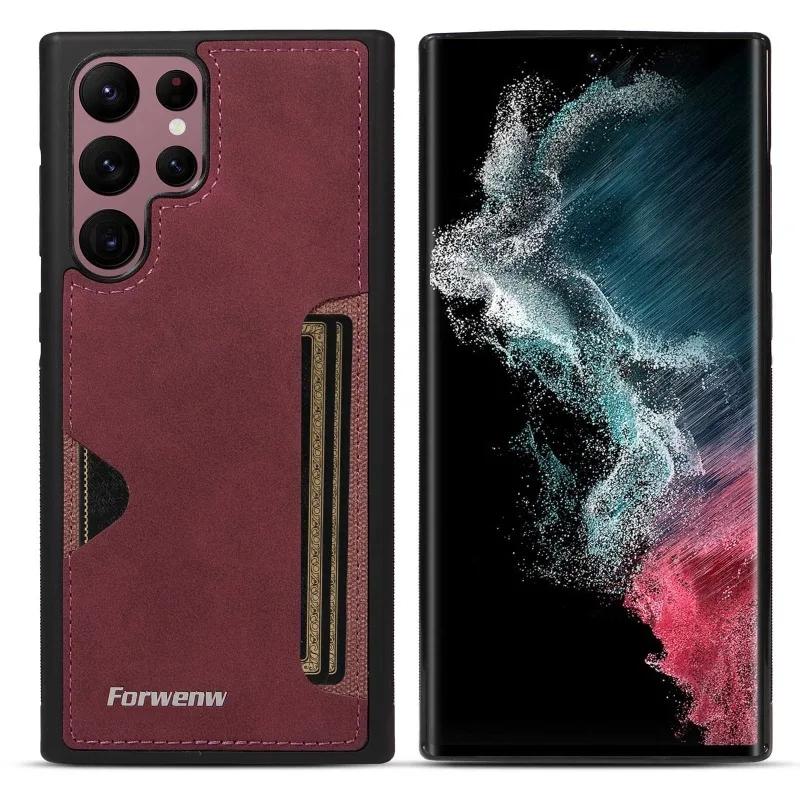Ретро Чехол-кошелек для телефона с держателем для карт для Samsung Galaxy S26 S24 S25 Ultra S23 S21 FE S22 S20 Plus Note 20 10 + Кожаный чехол-кошелек из ПУ