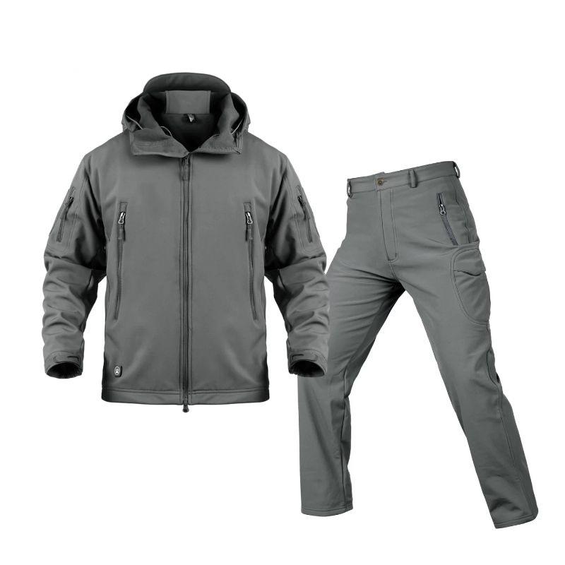 Однотонные 5 цветов, черный, зеленый, синий, хаки, куртка, брюки, флисовый костюм из софтшелла для мужчин