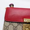 [Pre-Owned] Padlock Metal Lock Logo Chain Canvas Leather Bag - Very Good #W57O7B