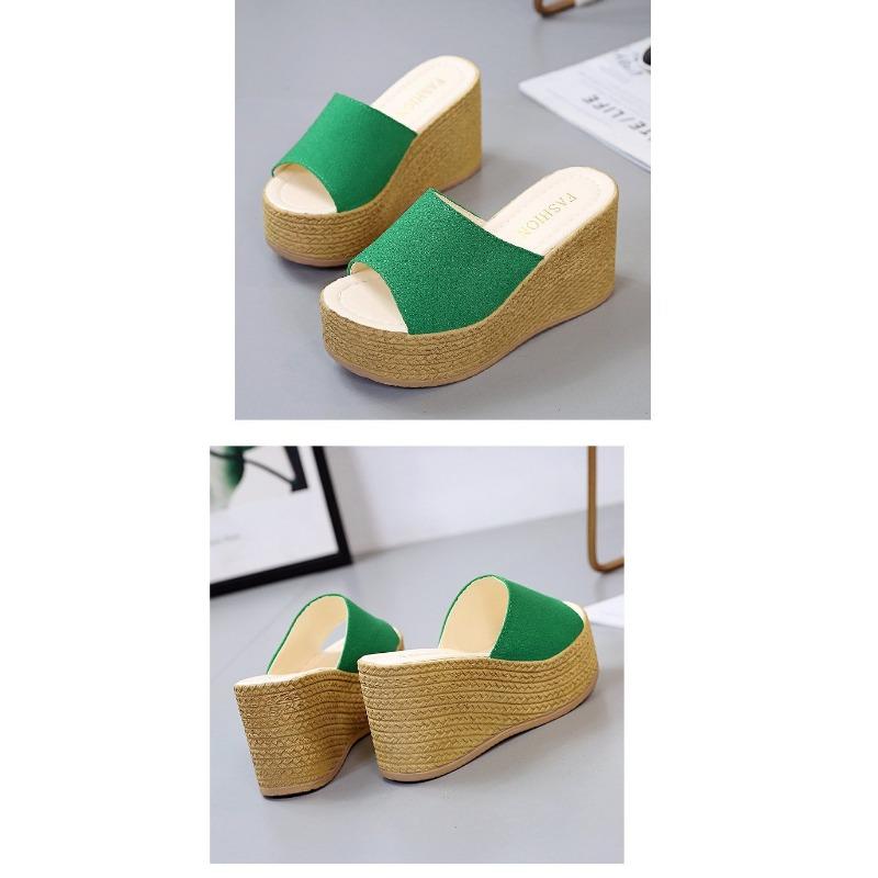 Летние женские маффины на платформе с танкеткой, с открытым носком, удобные дышащие шлепанцы, пляжные сандалии