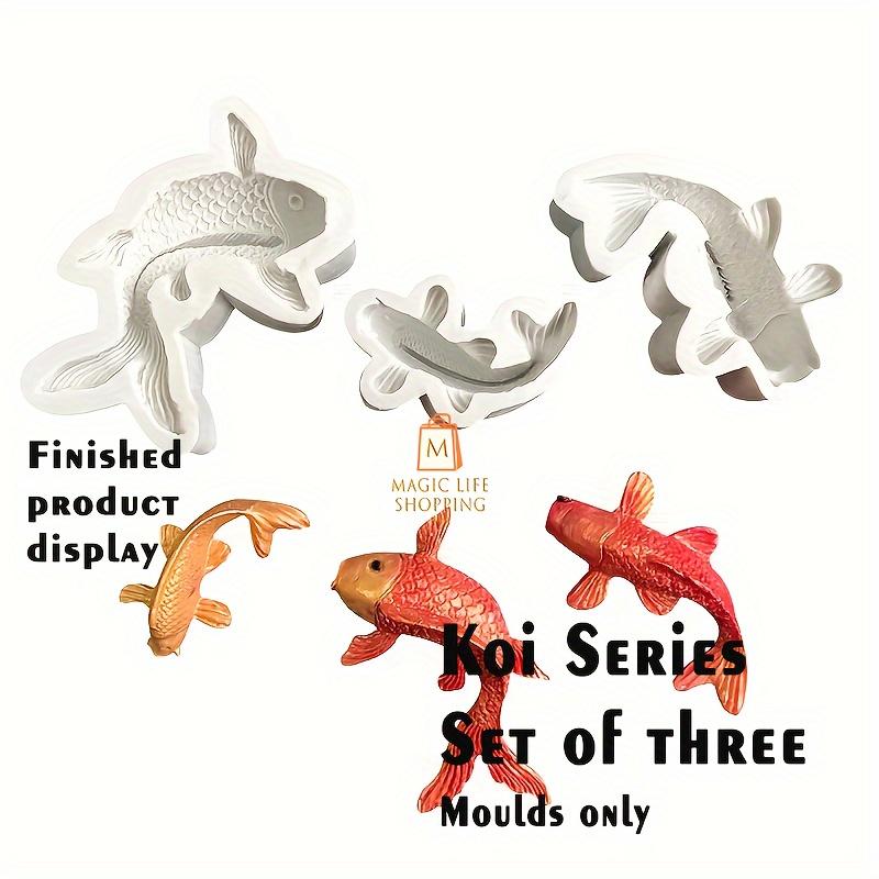 Набор из 3 премиальных силиконовых форм для карпа - Набор для рукоделия для декора аквариума из гипса, эпоксидной смолы и кристальной заливки