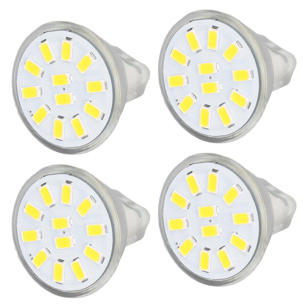 4pcs/set MR11 LED Spot Light Bulb with Dual Needle Base 360 Degrees Heat Dissipation 3W 12 LEDs Lamp