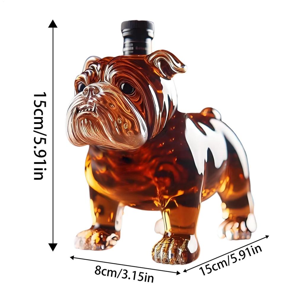 Bulldog Shaped Decanter Whiskey Bottle Funny Glass Collectible Novelty Home Tasting Beer Bottle Wedding Collector Gift For Men