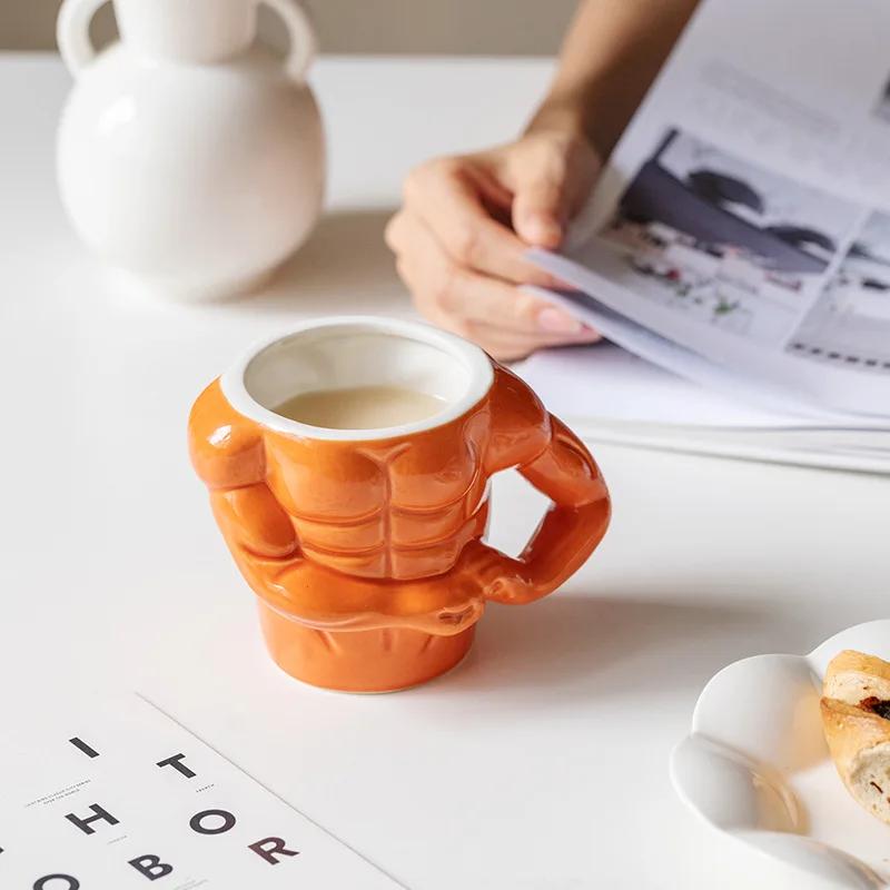 1 шт. креативные керамические кружки-пекторали, домашние кружки для завтрака, молока, кофе, кружки для воды, для мальчиков, для тренажерного зала, забавные подарочные кружки, праздничный подарок