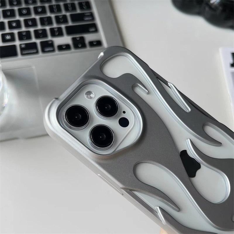 Новый 3D чехол для телефона с рисунком пламени для iPhone16 17 15 13 12 11 14 ProMax 15 Plus Модный полый тонкий противоударный защитный мягкий чехол