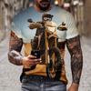 Мужская футболка с принтом 3D Motorcycle Racing, летняя мода, крутой отдых, праздничный уличный топ с круглым вырезом и коротким рукавом