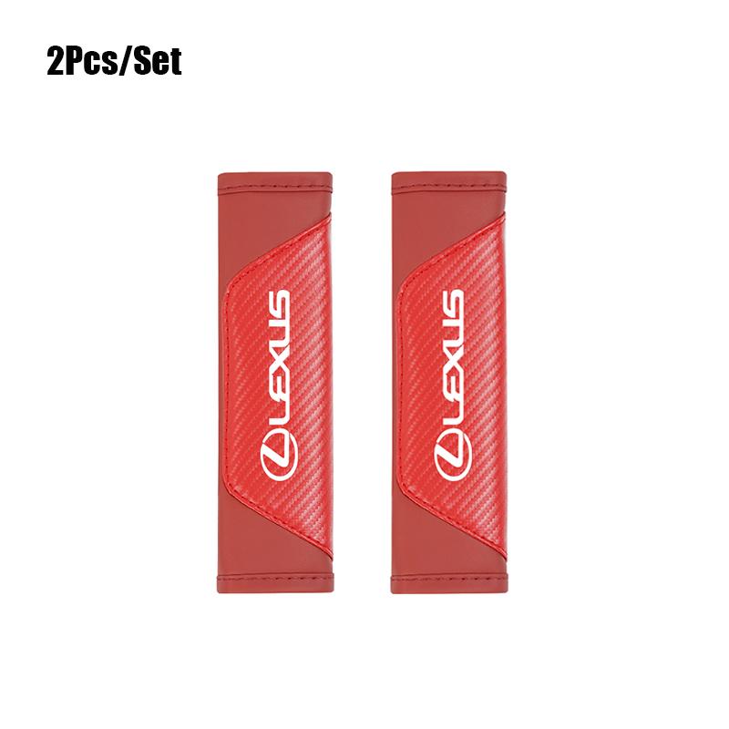 JEQS5 2Pcs Car Seat Belt Covers Shoulder Protection Pad Accessories For Lexus F SPORT ES RX NX LS UX LM LX GX LC RZ IS CT GS RC HS SC