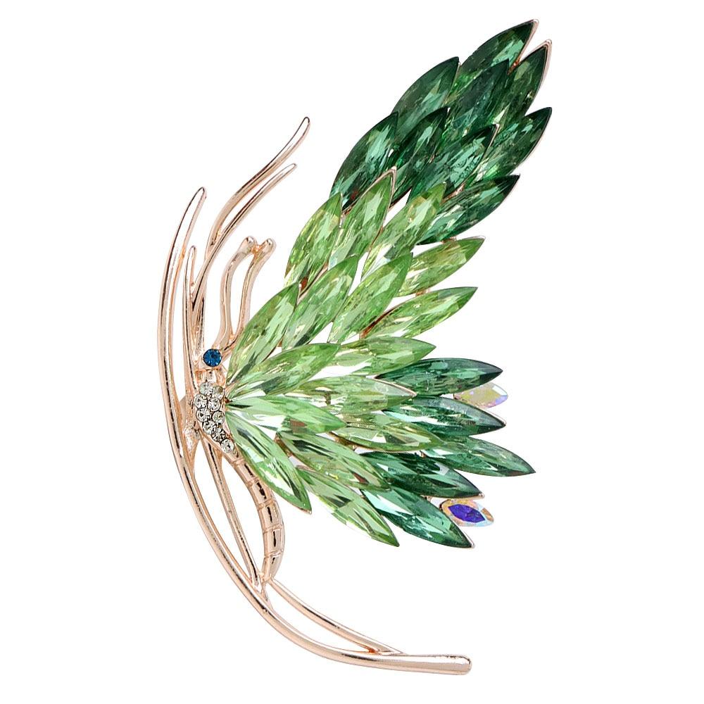 Blucome Красивые броши-бабочки со стразами для женщин, элегантные свадебные модные украшения, 3 цвета в наличии, высокое качество