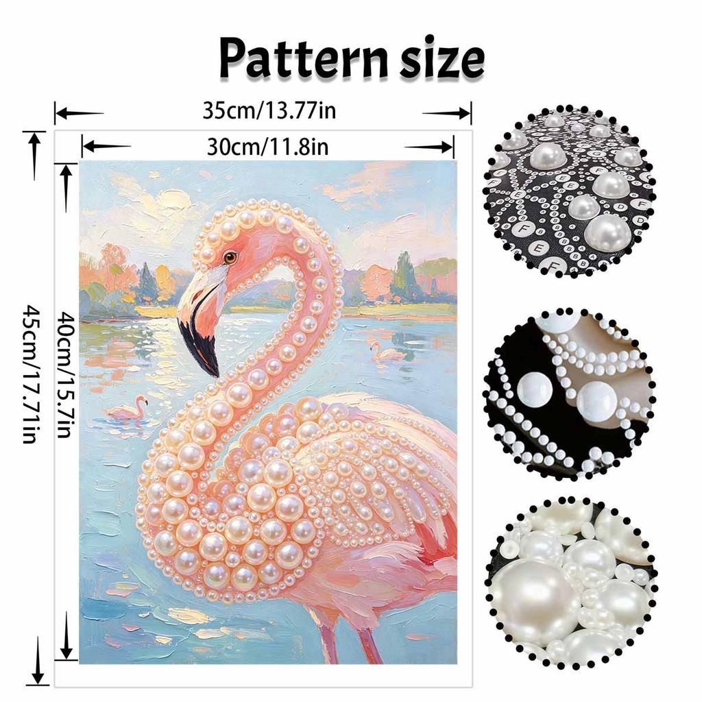 Pearl flamingo painting kit painting art handmade diy home decoration painting. 75 characters.