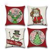 Новая Рождественская наволочка Лось Снеговик Лен Диванная подушка Товары для дома