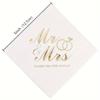 100pcs 3-Ply Mr Mrs Wedding Napkins Bronzing Printed Disposable Napkins  for Wedding Anniversary