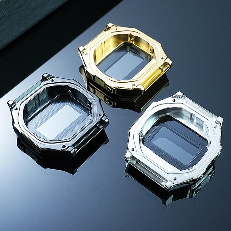 Корпус часов Для Casio электронных часов маленький квадратный A168 Мужские Модифицированный Нержавеющая сталь Часы Минеральное стекло Инструмент винт Корпус