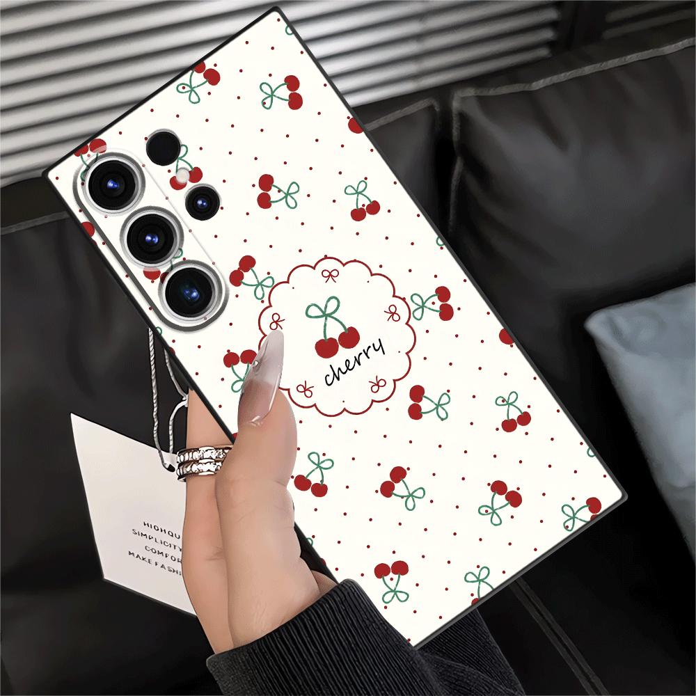 Чехол-бампер Funda для Samsung Galaxy S26 Ultra S20 Ultra S21 FE S23 S24 S25 Plus S10 S9 Note 20 8 9 10 Мультяшная Вишня