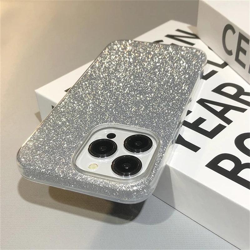 Утолщенный чехол из ПК с блестящим градиентом для iPhone 11 12 13 14 15 Pro Max Mini 7 8 Plus X XR XS SE, противоударный чехол-бампер