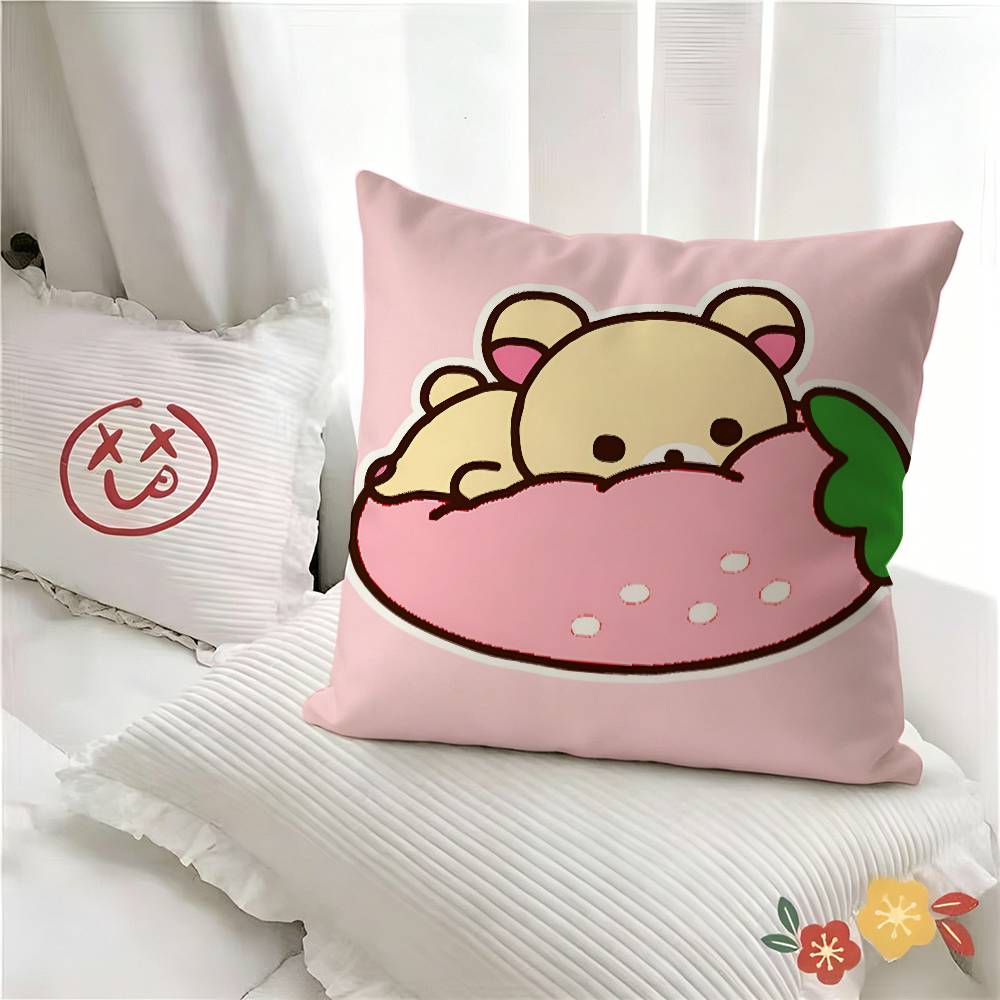 pc Rilakkuma Cartoon Pillow Case Fashion Square Pillowcase Bedroom Sofa Room Ins Decoration Leisure