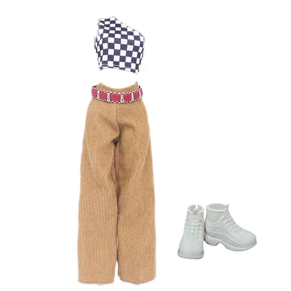 Модное платье для куклы 30 см 11,5'' Наряд для куклы-девочки Топ и брюки с туфлями на высоком каблуке Сапоги Детская игра Подарок Аксессуары Игрушка
